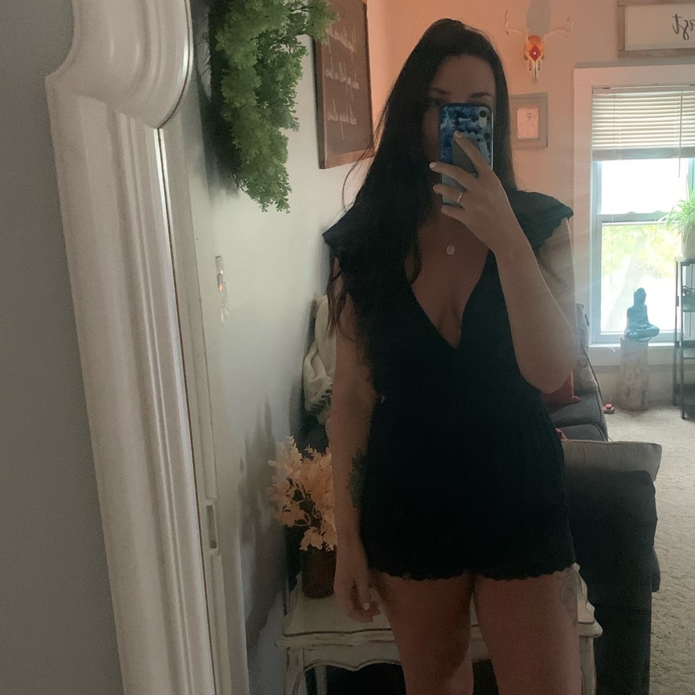 Low V Neck Surplice Kylie + Kendall Romper